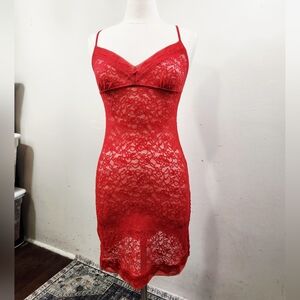 Victoria's Secret Red Lace Chemise